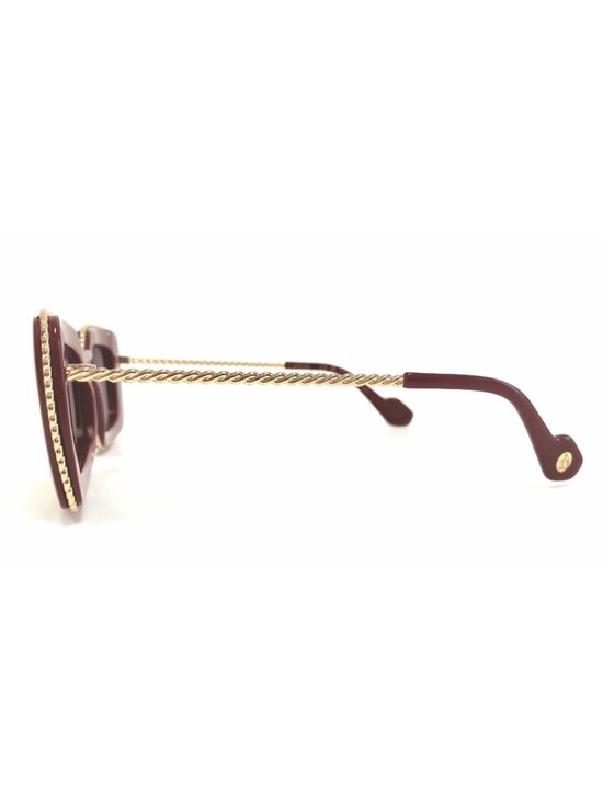 Lanvin LNV645S 600 52mm Rectangular Sunglasses Burgundy / Grey - Italy Made main image 4